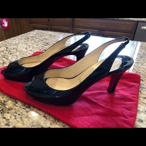 Christian Louboutin Womens Leather Peep Toe